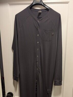 Men's Long-Sleeve Snap-Front Jumpsuit - Charcoal